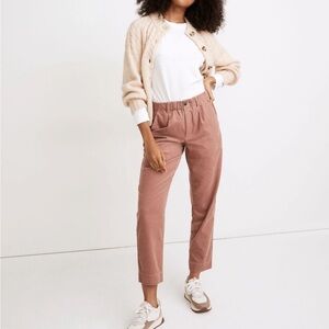 Women’s Madewell Pink Corduroy Pull On Mid-Rise Joggers
